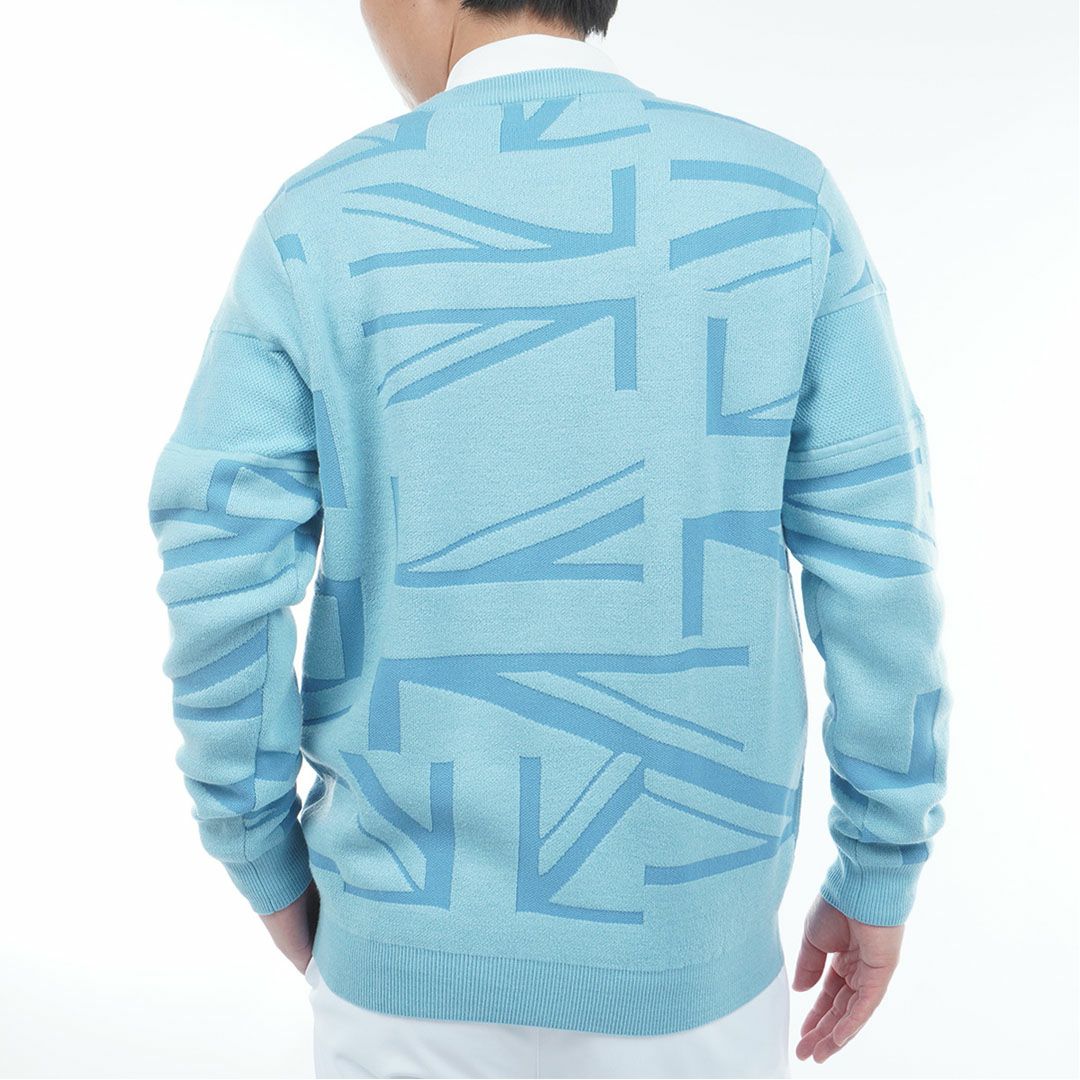[アドミラル ゴルフ]メンズ UJジャガード クルーネックセーター　アイスブルー