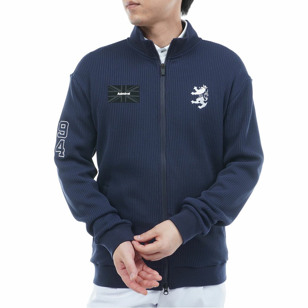 ADMRIAL アドミラル ジップアップジャケット リバーシブル 黒 M Admiral Golf（アドミラルゴルフ） メンズ ウェア フラッグ ジップ