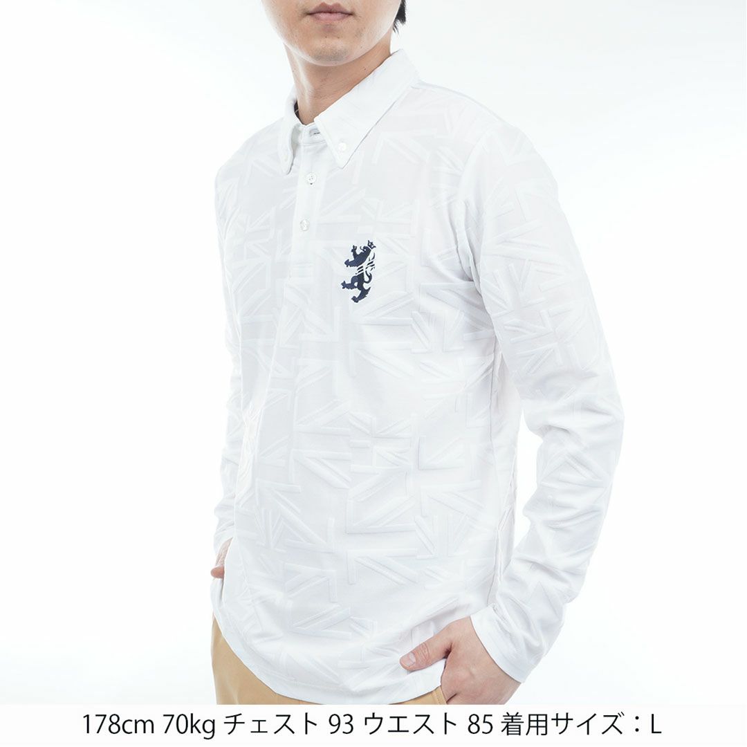 アドミラル ゴルフ Admiral GOLF メンズ メンズ UJジャガード ボタンダウン長袖シャツ ADMA566 詳細2