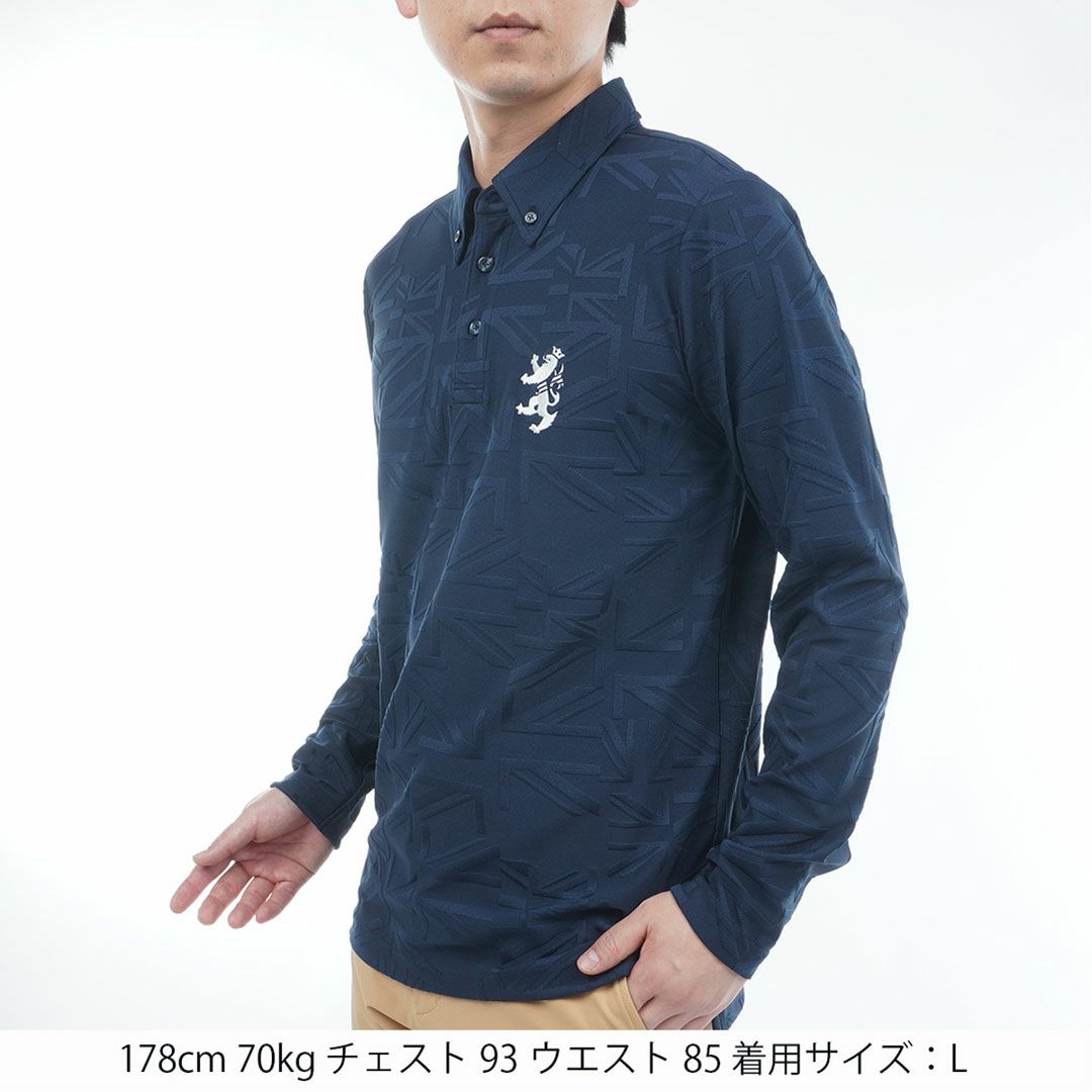 アドミラル ゴルフ Admiral GOLF メンズ メンズ UJジャガード ボタンダウン長袖シャツ ADMA566 詳細8