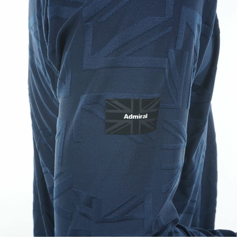 [アドミラル ゴルフ]メンズ UJジャガード ボタンダウン長袖シャツ　ネイビー