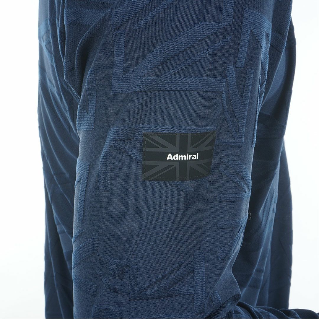 [アドミラル ゴルフ]メンズ UJジャガード ボタンダウン長袖シャツ　ネイビー