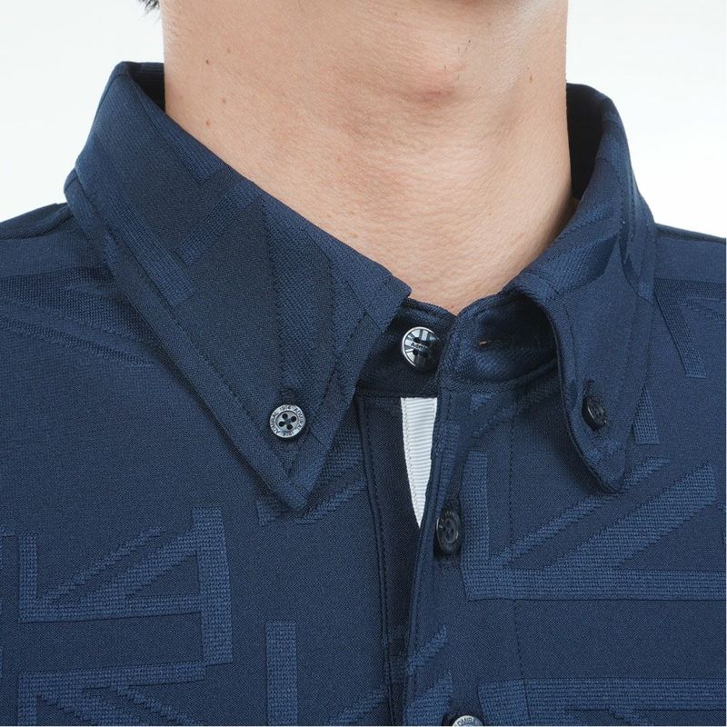 [アドミラル ゴルフ]メンズ UJジャガード ボタンダウン長袖シャツ　ネイビー