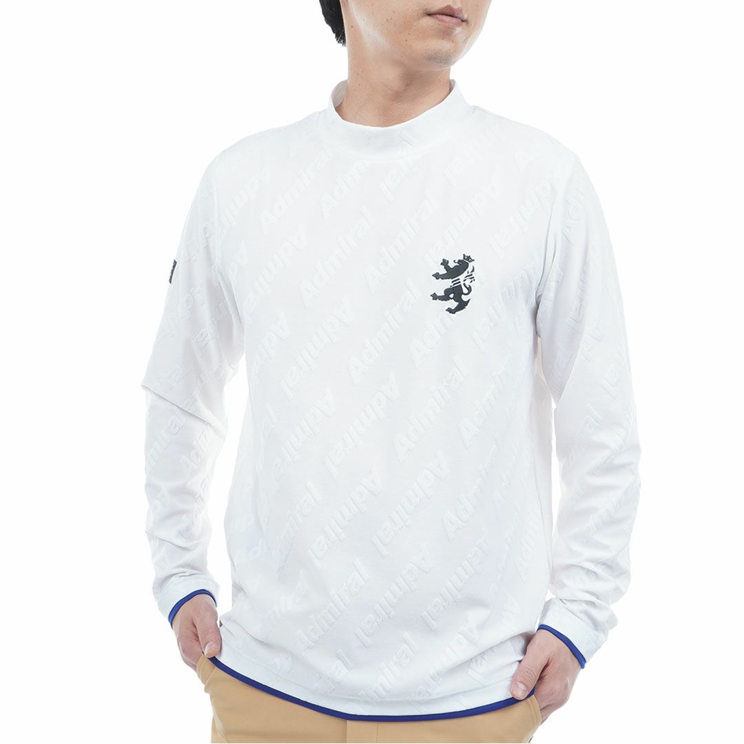 アドミラル ゴルフ Admiral GOLF メンズ メンズ ロゴストレッチ ジャガードモックネックシャツ ADMA567 詳細1