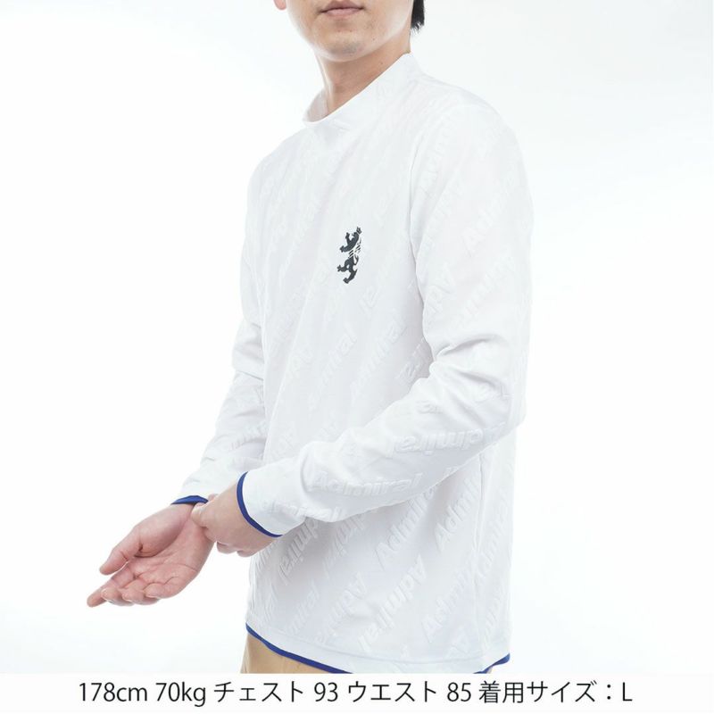 アドミラル ゴルフ Admiral GOLF メンズ メンズ ロゴストレッチ ジャガードモックネックシャツ ADMA567 詳細2