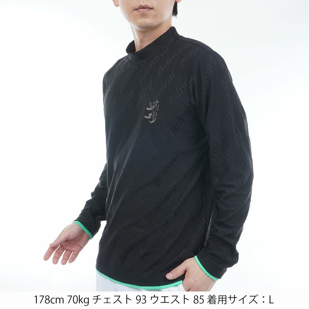 アドミラル ゴルフ Admiral GOLF メンズ メンズ ロゴストレッチ ジャガードモックネックシャツ ADMA567 詳細5
