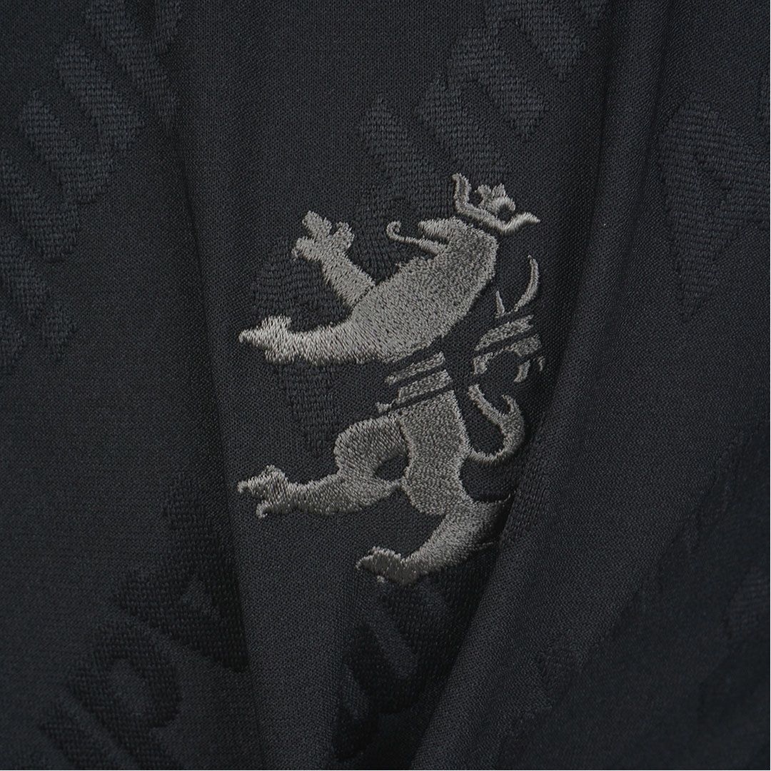 [アドミラル ゴルフ]メンズ ロゴストレッチ ジャガードモックネックシャツ　ブラック