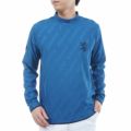 [アドミラル ゴルフ]メンズ ロゴストレッチ ジャガードモックネックシャツ　ディープブルー
