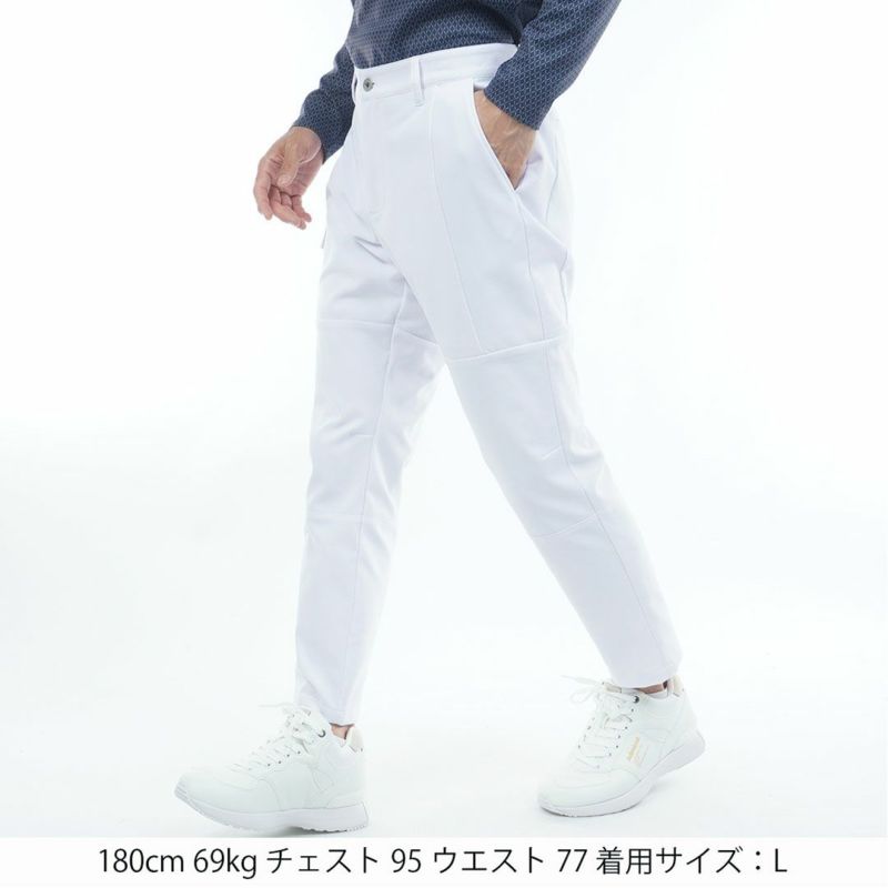 [アドミラル ゴルフ]メンズ サイドポケット付 ワイドテーパードパンツ　ホワイト