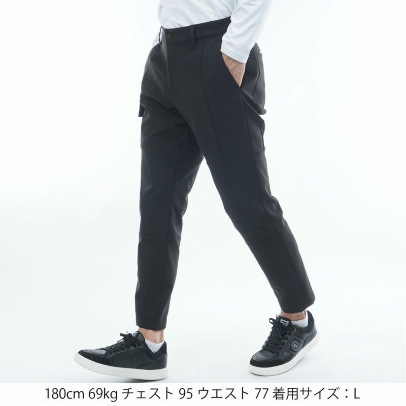 [アドミラル ゴルフ]メンズ サイドポケット付 ワイドテーパードパンツ　ブラック