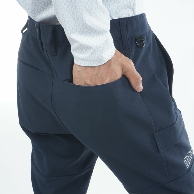 [アドミラル ゴルフ]メンズ サイドポケット付 ワイドテーパードパンツ　ネイビー