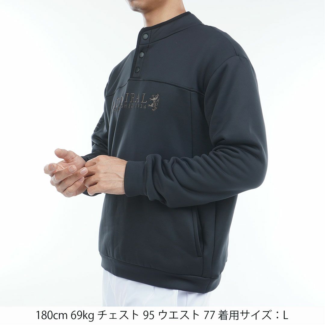 アドミラル ゴルフ Admiral GOLF メンズ メンズ カルイシ ハーフドットボタン スウェット ADMA571 詳細5