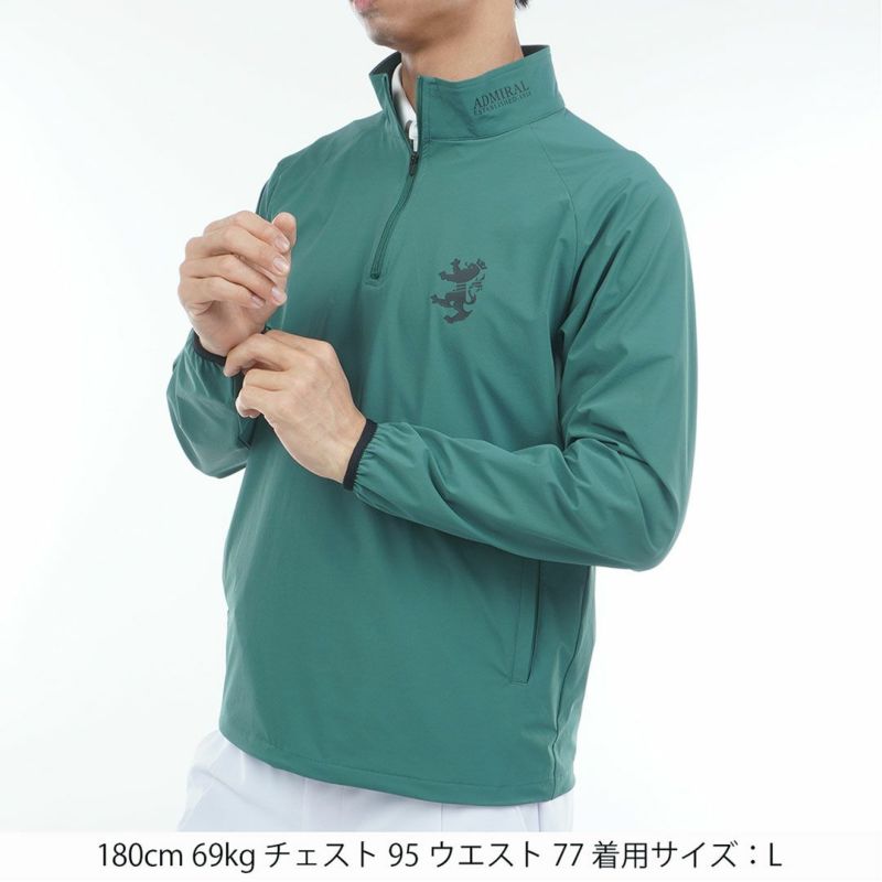 [アドミラル ゴルフ]メンズ ハーフジップ スニードジャケット　ダークグリーン