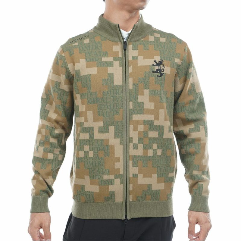 アドミラル ゴルフ Admiral GOLF メンズ メンズ モザイクカモフラージュ フルジップセーター ADMA573 詳細7