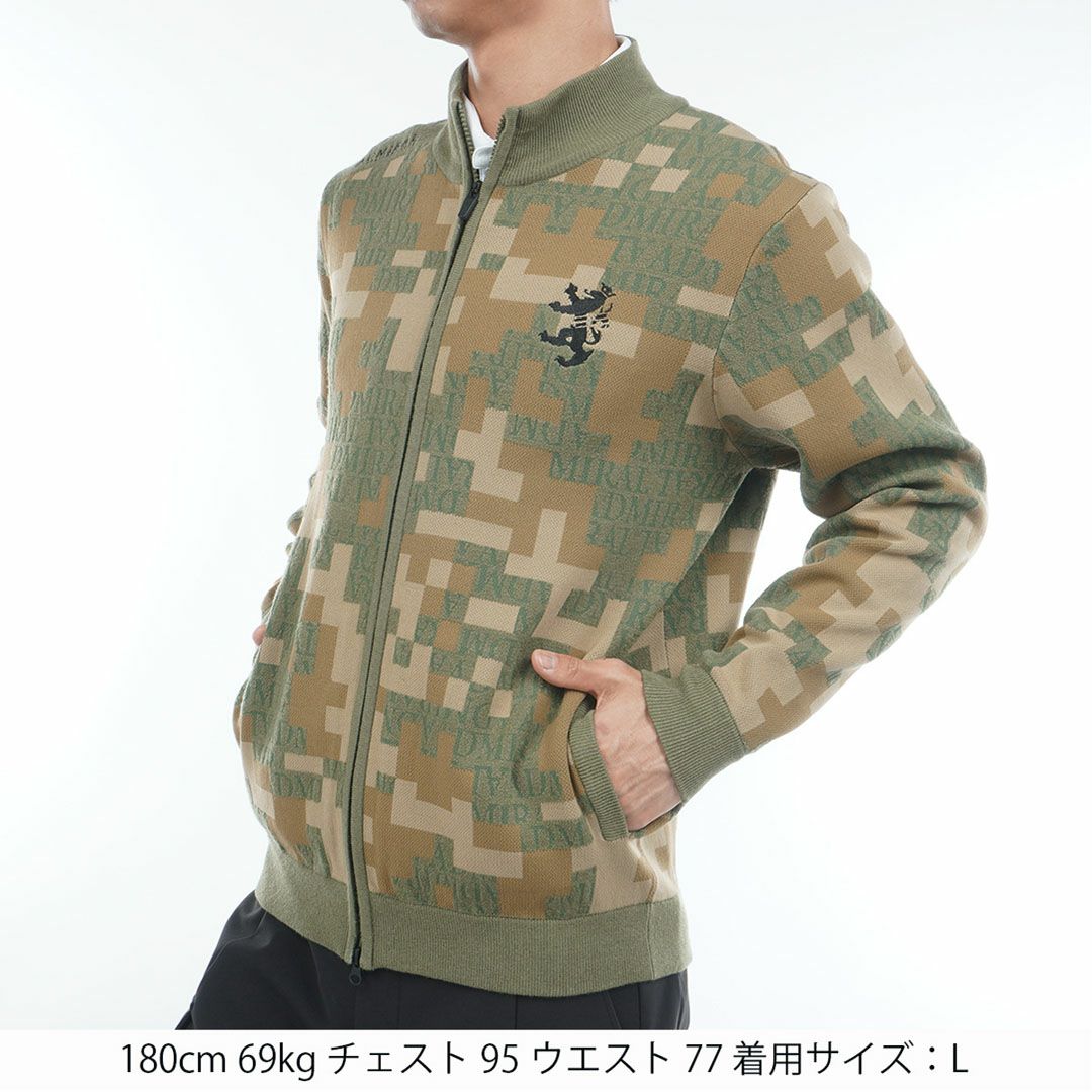 アドミラル ゴルフ Admiral GOLF メンズ メンズ モザイクカモフラージュ フルジップセーター ADMA573 詳細8