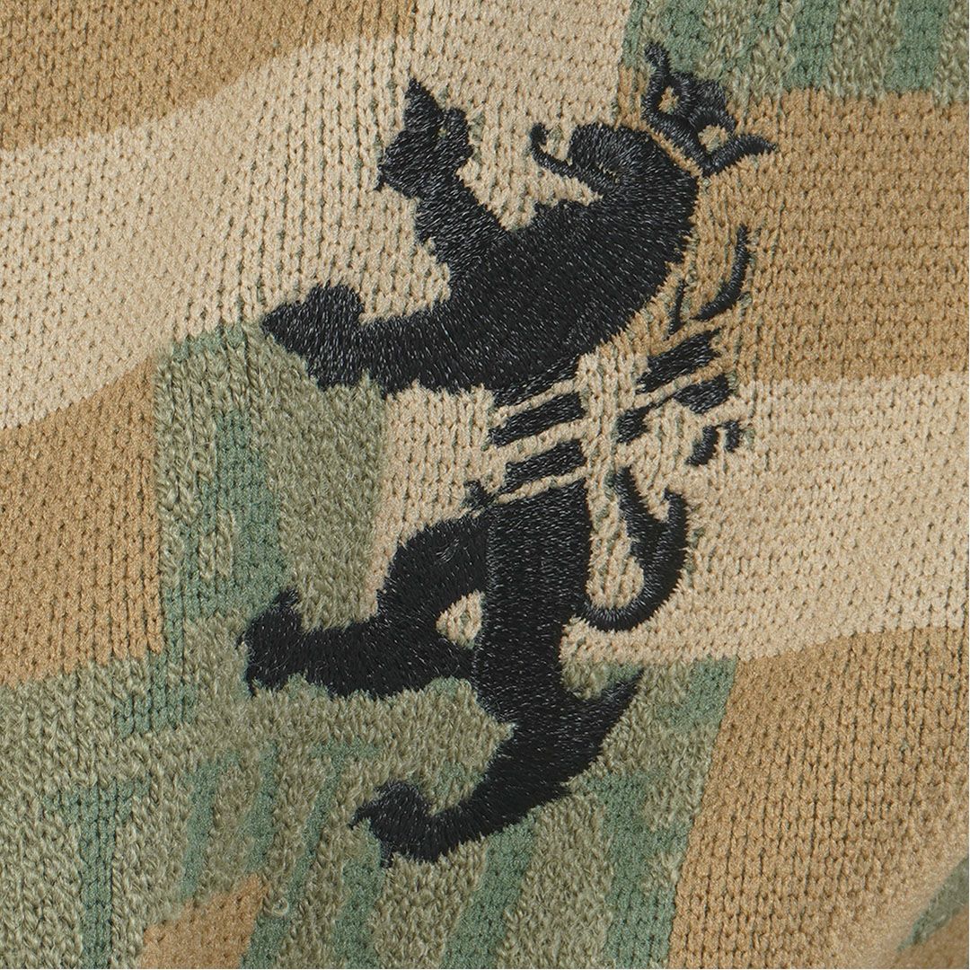 [アドミラル ゴルフ]メンズ モザイクカモフラージュ フルジップセーター　カーキ