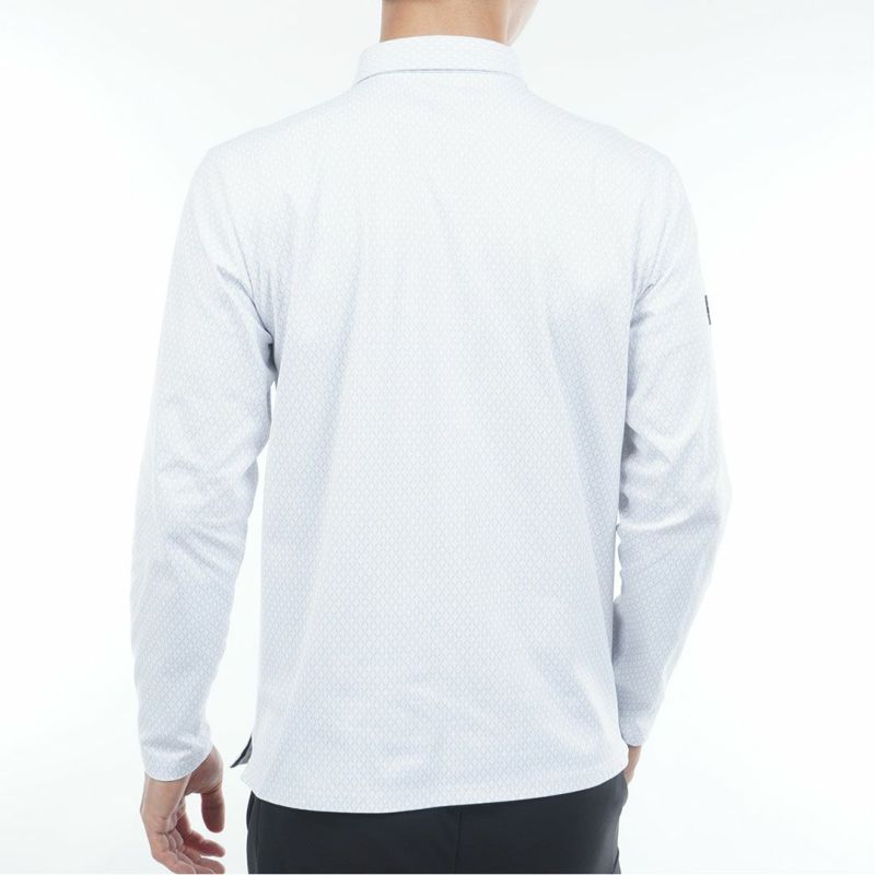 [アドミラル ゴルフ]メンズ 小紋柄 裏起毛シャツ　ホワイト