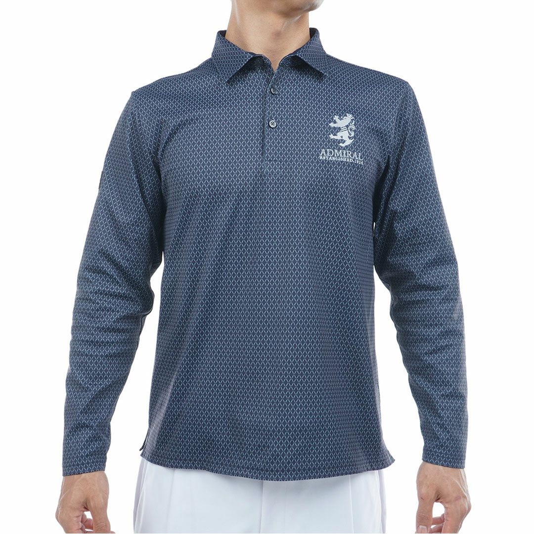 アドミラル ゴルフ Admiral GOLF メンズ メンズ 小紋柄 裏起毛シャツ ADMA574 詳細7