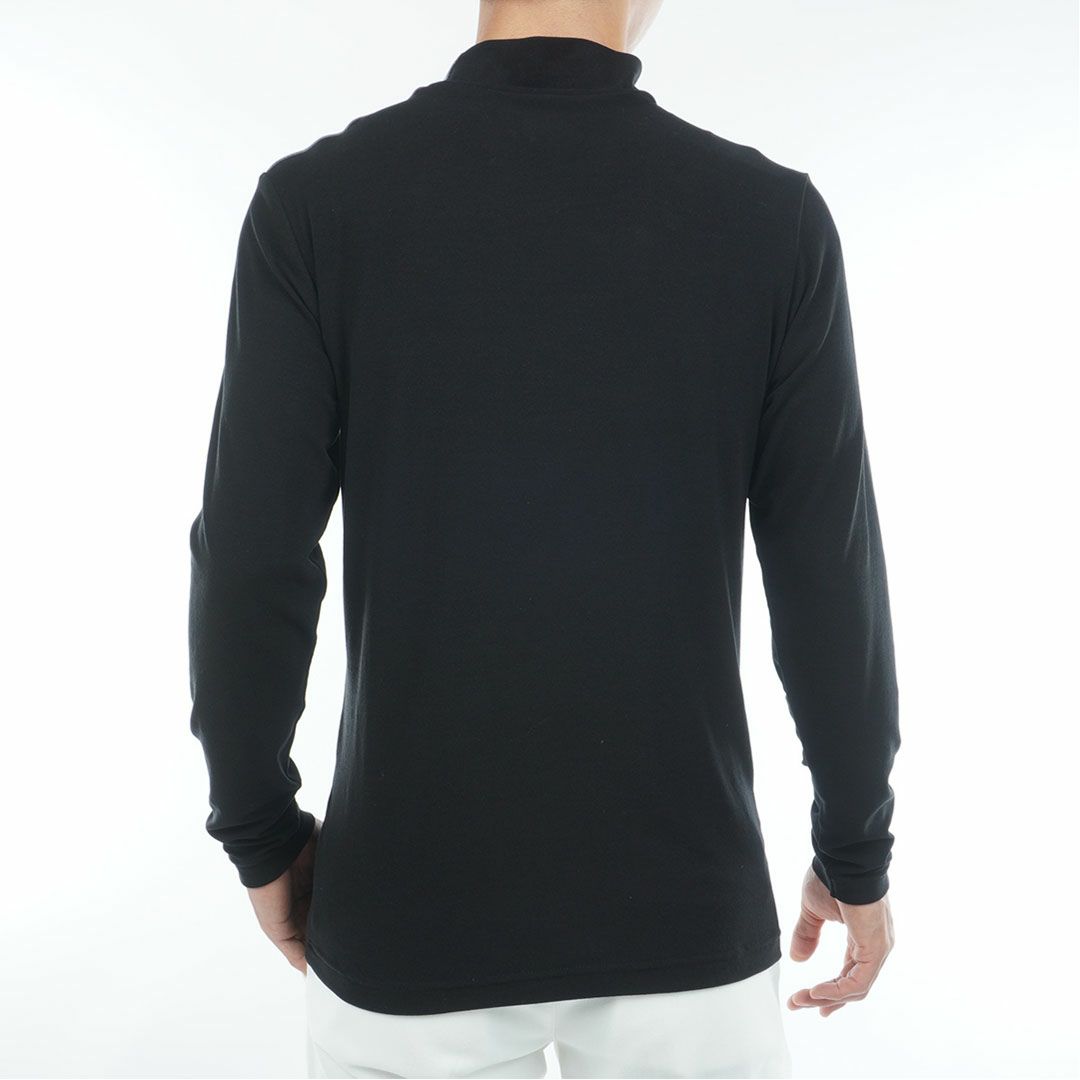 [アドミラル ゴルフ]メンズ スエード起毛　ハイネックシャツ　ブラック