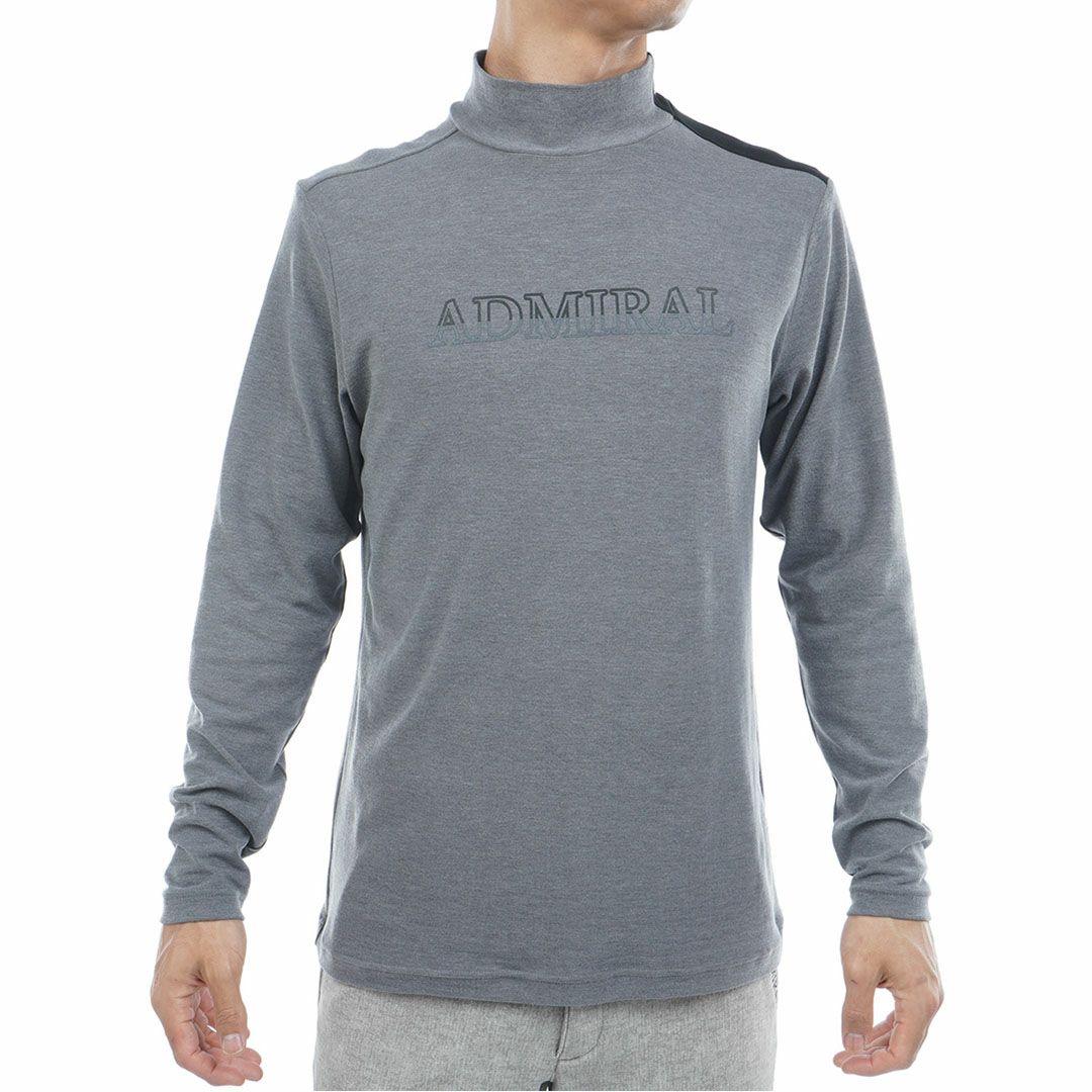 [アドミラル ゴルフ]メンズ スエード起毛　ハイネックシャツ　グレー