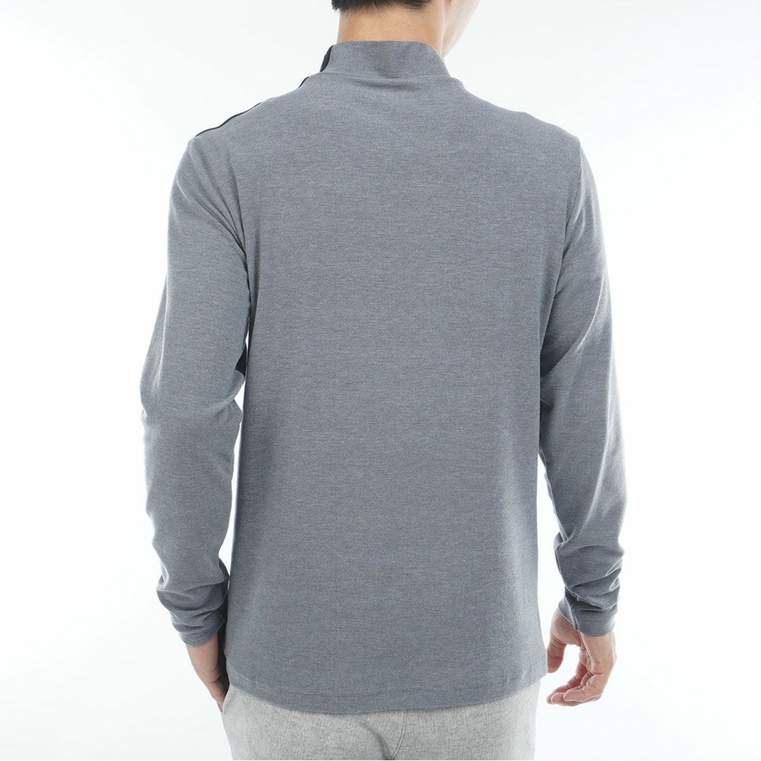 [アドミラル ゴルフ]メンズ スエード起毛　ハイネックシャツ　グレー