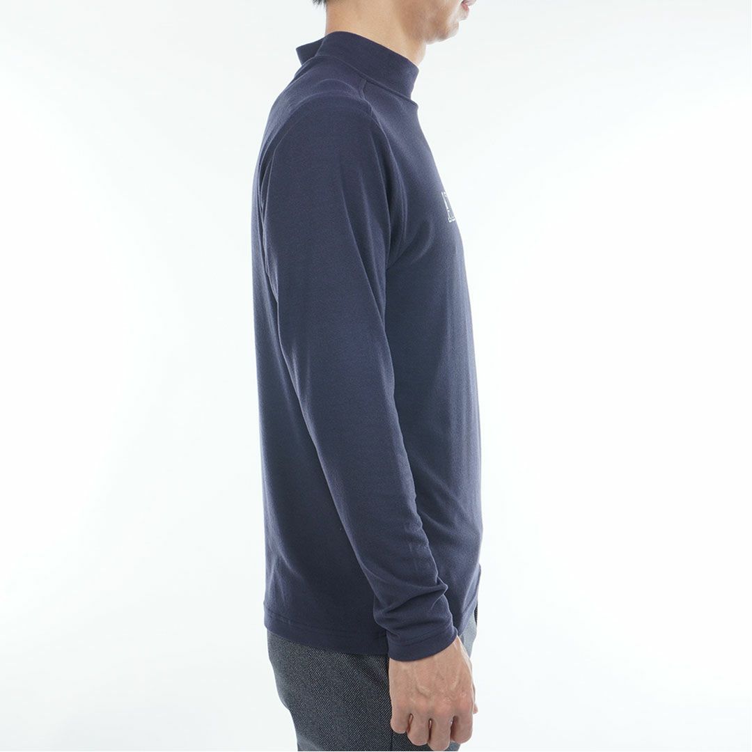 [アドミラル ゴルフ]メンズ スエード起毛　ハイネックシャツ　ネイビー