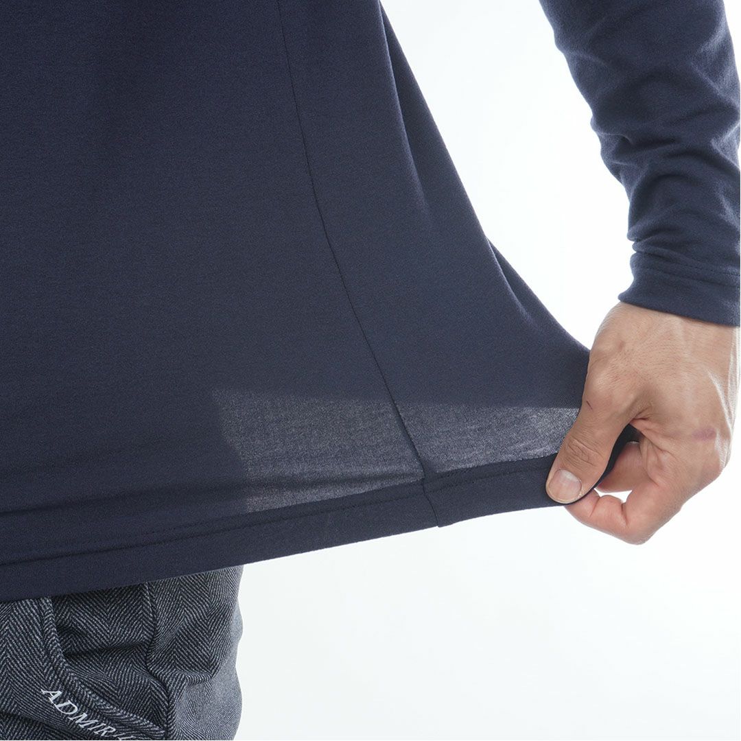 [アドミラル ゴルフ]メンズ スエード起毛　ハイネックシャツ　ネイビー