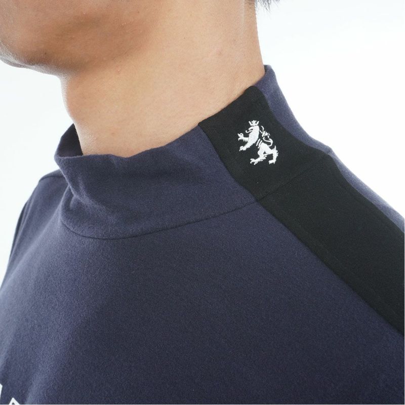 [アドミラル ゴルフ]メンズ スエード起毛　ハイネックシャツ　ネイビー