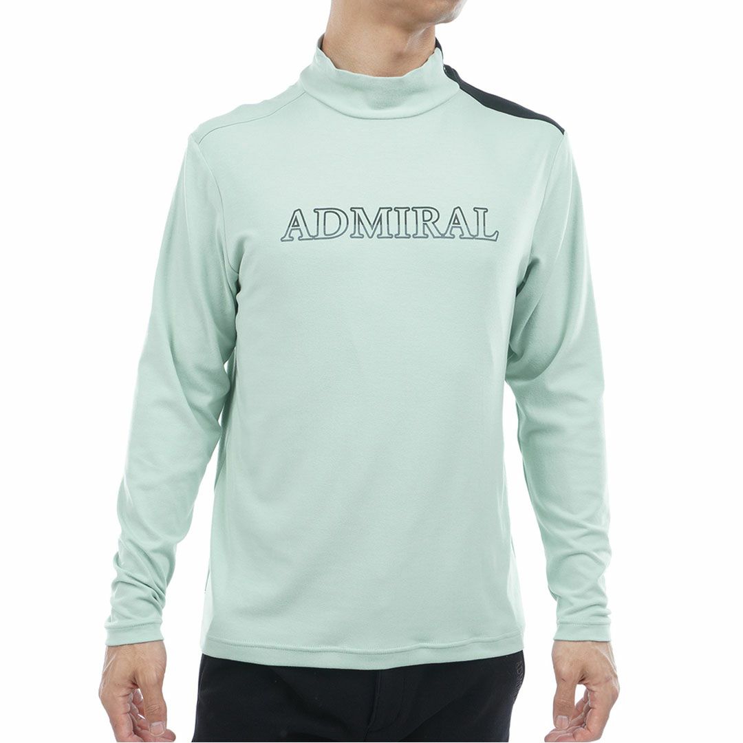 [アドミラル ゴルフ]メンズ スエード起毛　ハイネックシャツ　ミントグリーン