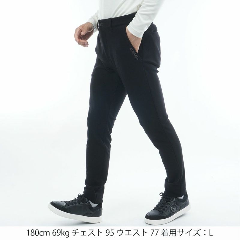 [アドミラル ゴルフ]メンズ ハイテンション 裏起毛テーパードパンツ　ブラック