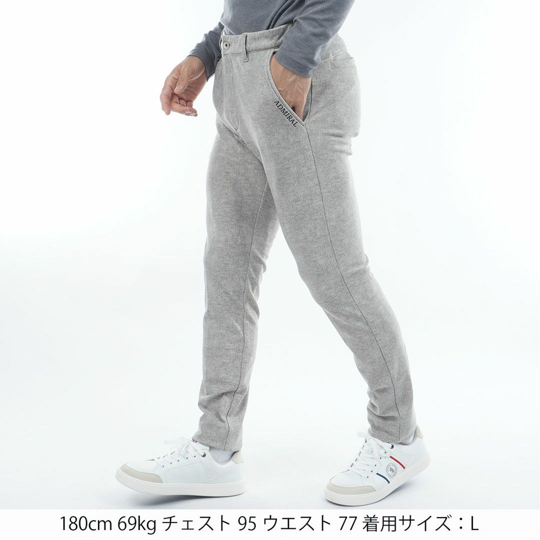 [アドミラル ゴルフ]メンズ ハイテンション 裏起毛テーパードパンツ　グレー