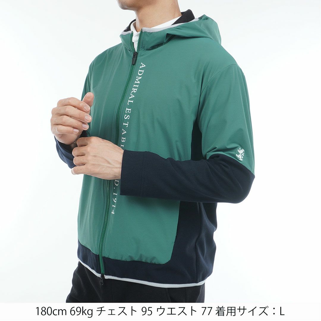 [アドミラル ゴルフ]メンズ ハイブリッドフーディー　ダークグリーン