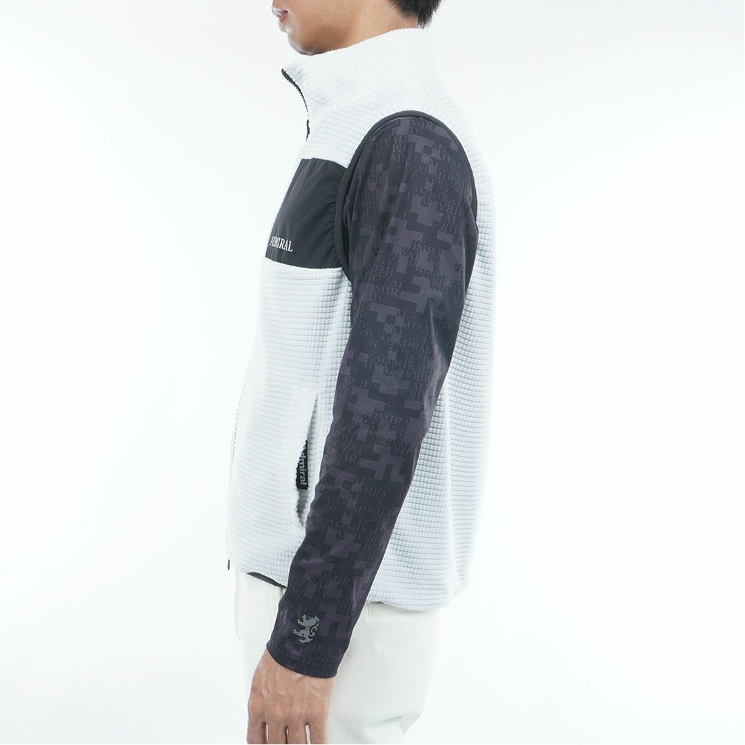 [アドミラル ゴルフ]メンズ リバーシブル ボアベスト　ホワイト