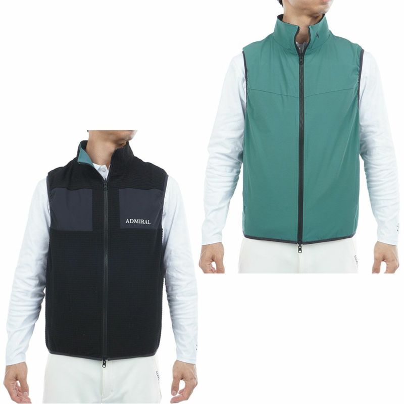[アドミラル ゴルフ]メンズ リバーシブル ボアベスト　ブラック