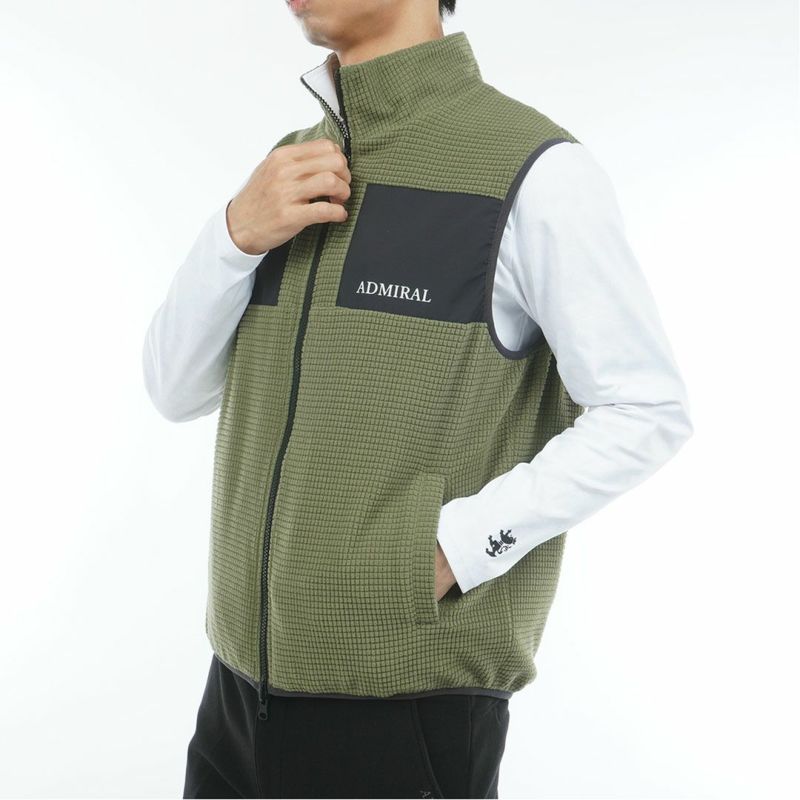 [アドミラル ゴルフ]メンズ リバーシブル ボアベスト　カーキ