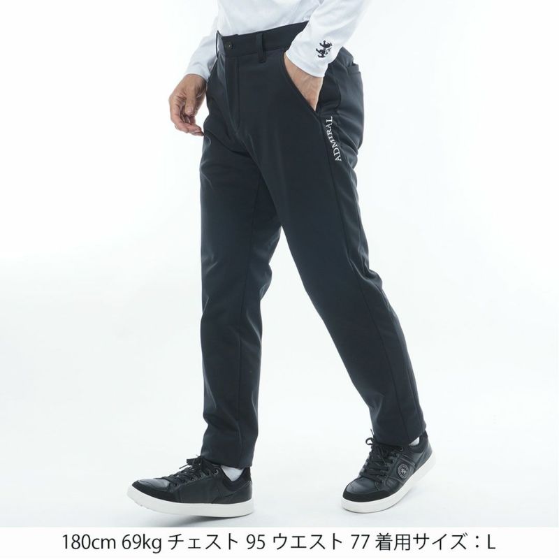 [アドミラル ゴルフ]メンズ 防風フリース ボンディングテーパードパンツ　ブラック