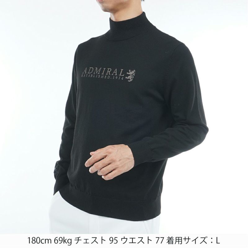 [アドミラル ゴルフ]メンズ ホカタッチ ハイネックセーター　ブラック