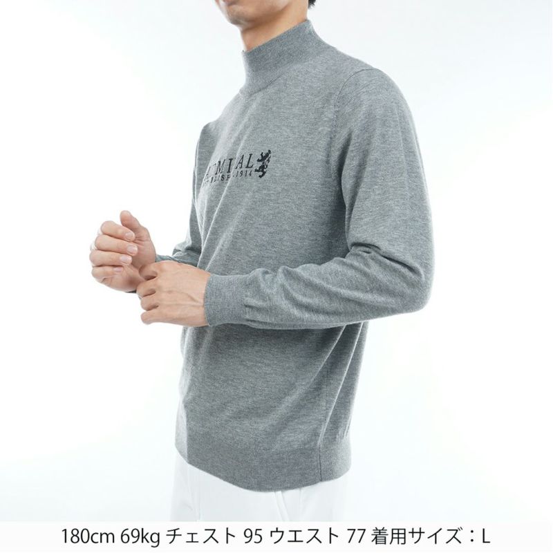 [アドミラル ゴルフ]メンズ ホカタッチ ハイネックセーター　グレー