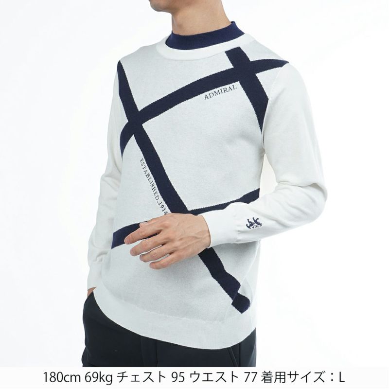 [アドミラル ゴルフ]メンズ ホカタッチ レイヤードモックネックセーター ホワイト