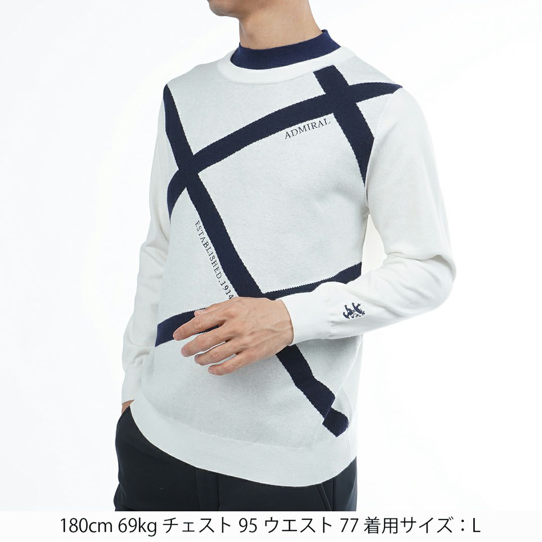 [アドミラル ゴルフ]メンズ ホカタッチ レイヤードモックネックセーター ホワイト