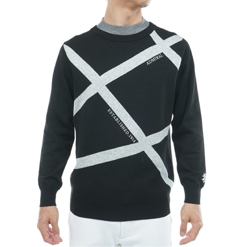 [アドミラル ゴルフ]メンズ ホカタッチ レイヤードモックネックセーター ブラック