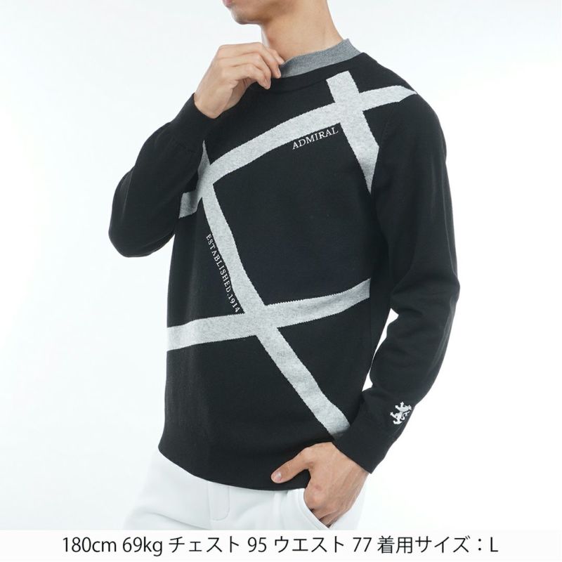 [アドミラル ゴルフ]メンズ ホカタッチ レイヤードモックネックセーター ブラック