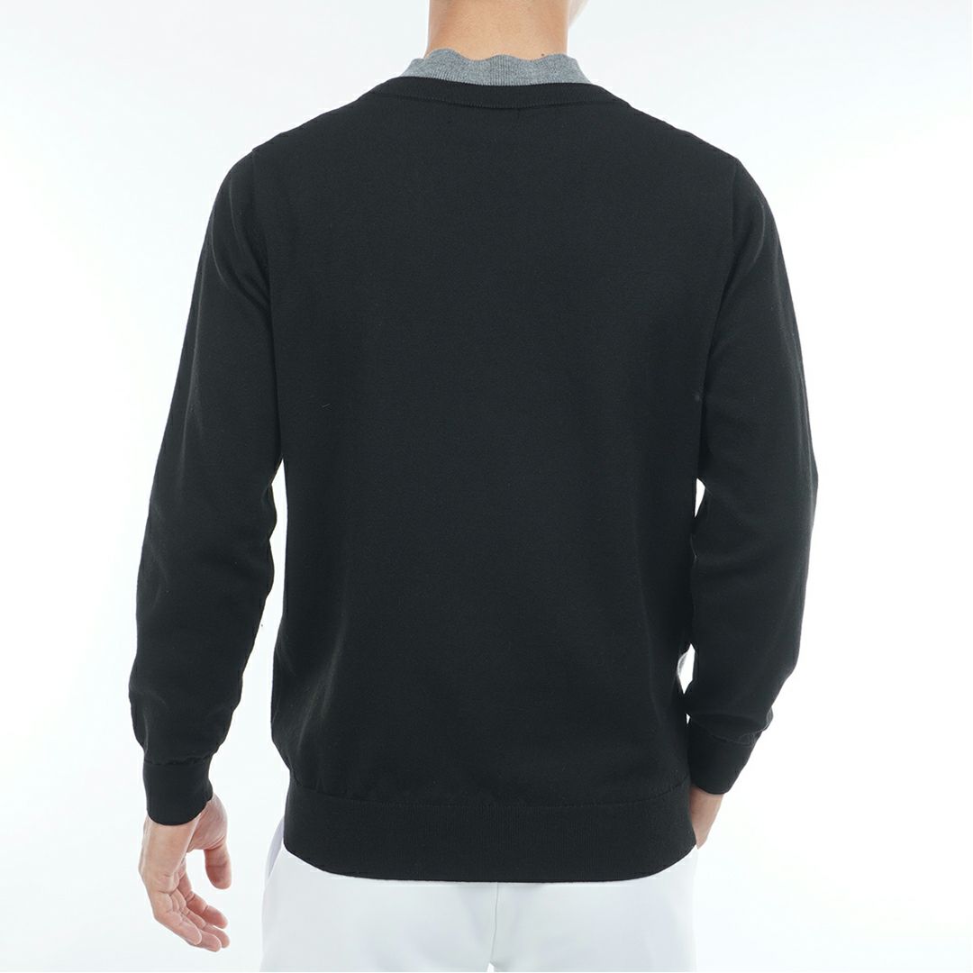 [アドミラル ゴルフ]メンズ ホカタッチ レイヤードモックネックセーター ブラック