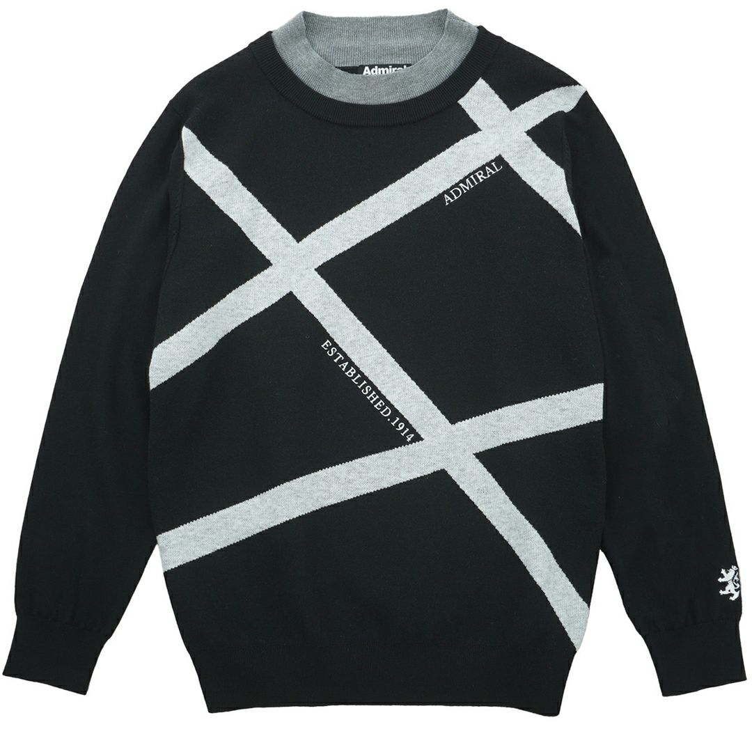 [アドミラル ゴルフ]メンズ ホカタッチ レイヤードモックネックセーター ブラック