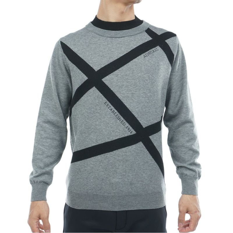 [アドミラル ゴルフ]メンズ ホカタッチ レイヤードモックネックセーター グレー