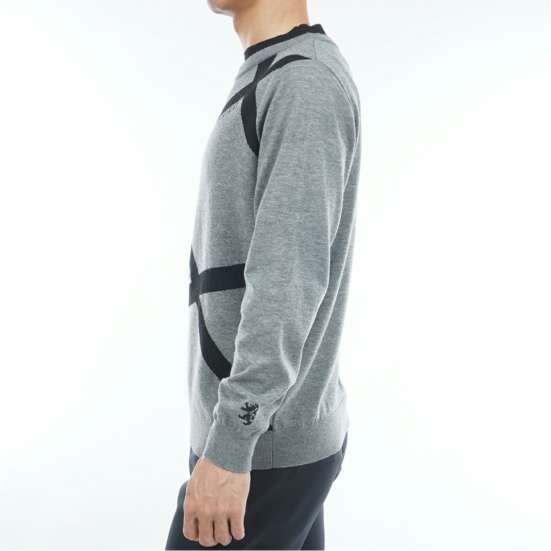 [アドミラル ゴルフ]メンズ ホカタッチ レイヤードモックネックセーター グレー