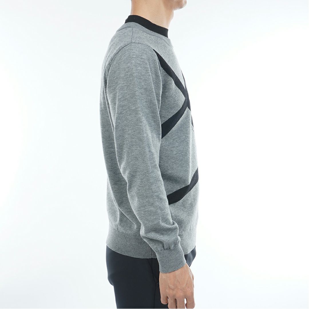 [アドミラル ゴルフ]メンズ ホカタッチ レイヤードモックネックセーター グレー
