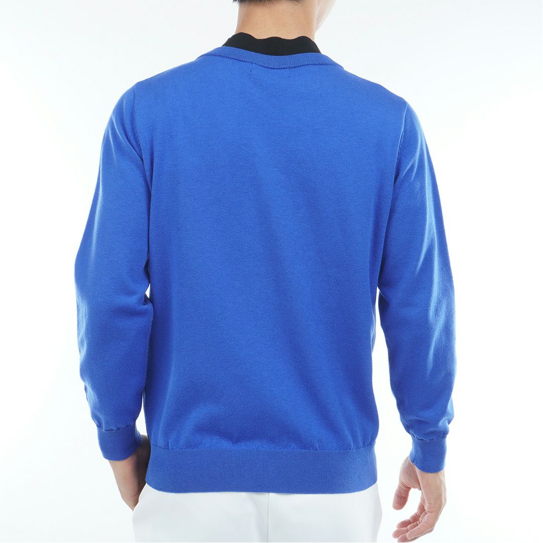 [アドミラル ゴルフ]メンズ ホカタッチ レイヤードモックネックセーター ディープブルー