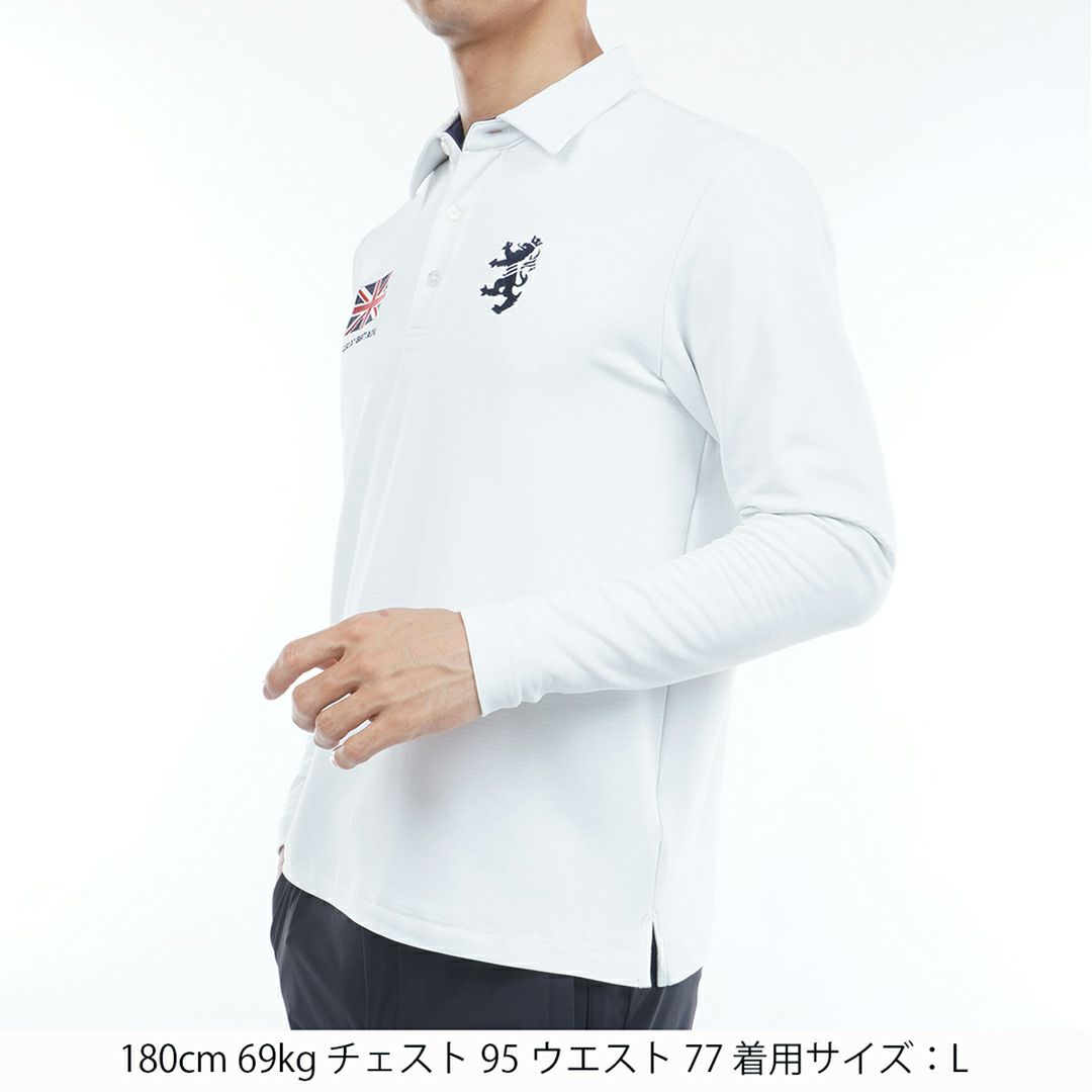 [アドミラル ゴルフ]メンズ 速ポカ フラッグシャツ　ホワイト