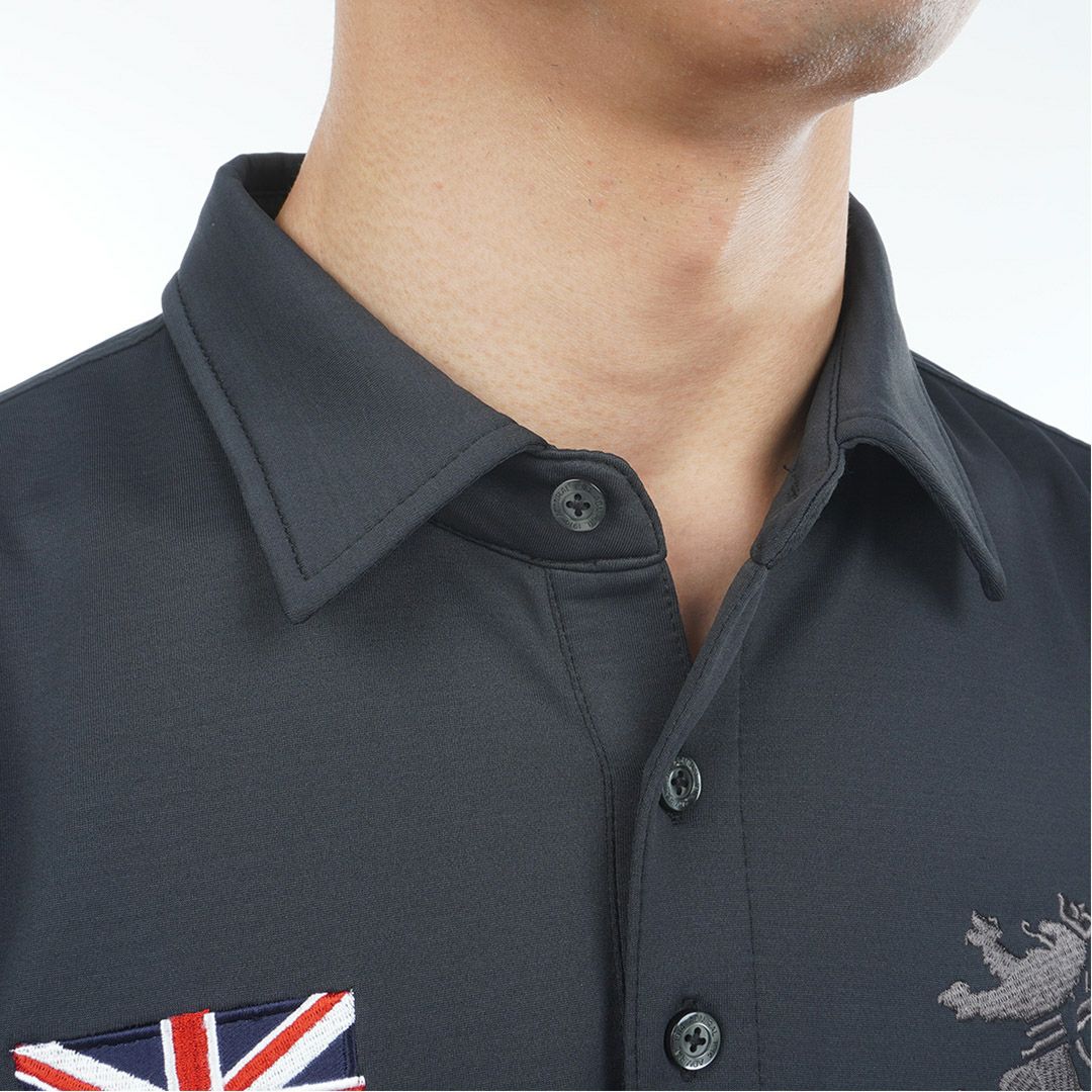 [アドミラル ゴルフ]メンズ 速ポカ フラッグシャツ　ブラック